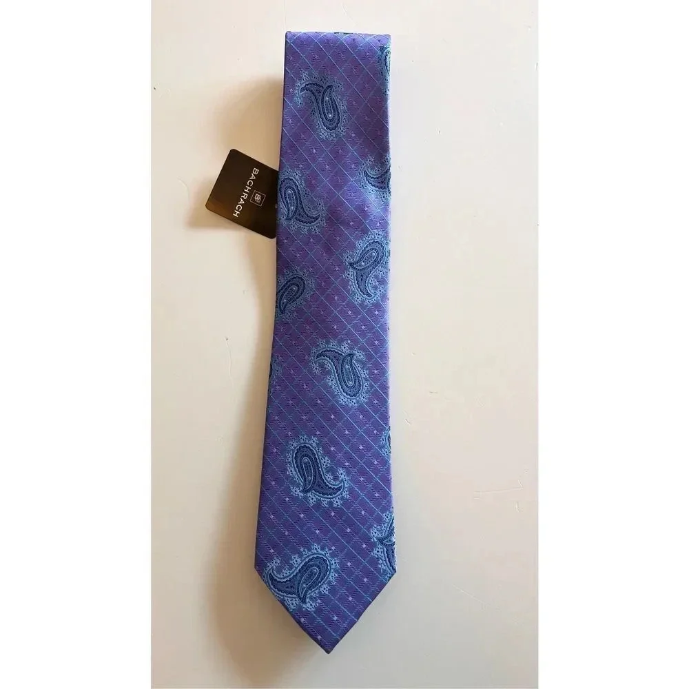 Brand New Bachrach Bruno Marchesi 100% Silk Purple Men’s Tie‎